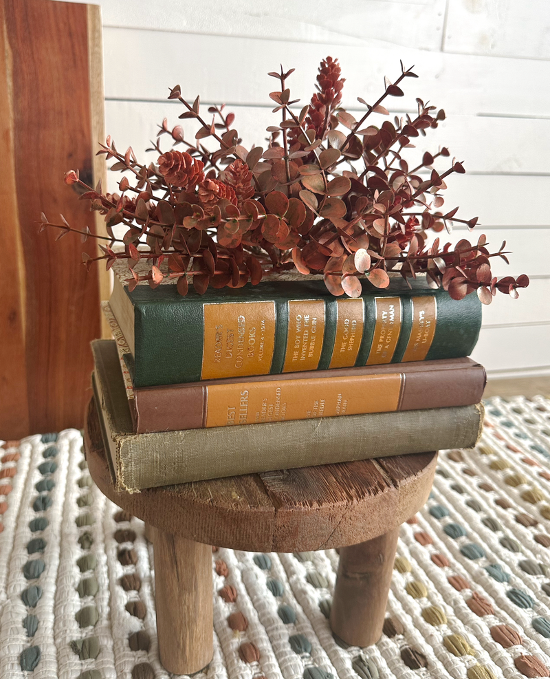Decorative Vintage Books Decor - Warm Colors. Set of 3