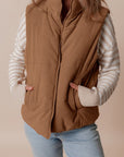 Coffee Corduroy Puffer Vest