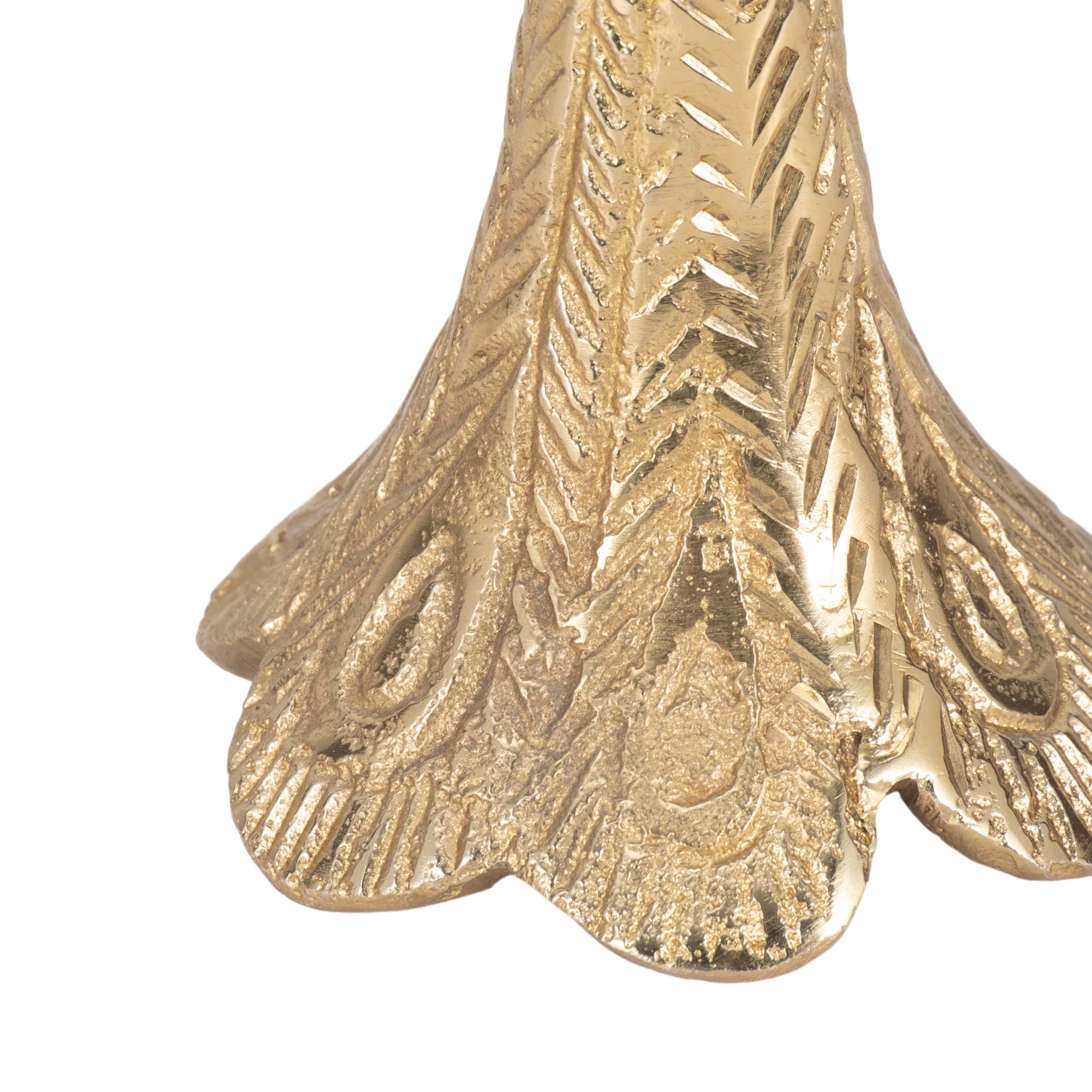 Gold Peacock Taper Candle Holder - Cloth + Cabin