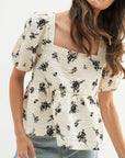 Kellie Floral Puff Sleeve Blouse