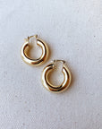 18k Gold Filled Thick Small Hoop Earrings