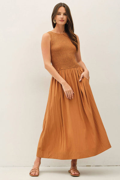 Rachael Smocked Midi Dress - Cloth + Cabin