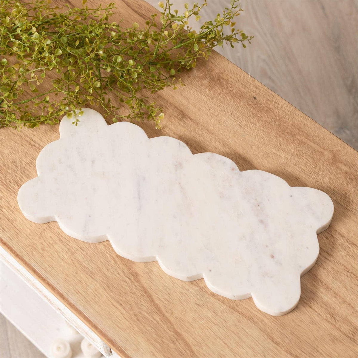 Scalloped Edge Marble Serving Board - Cloth + Cabin