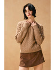 Peyton Cable Knit Crew Neck Sweater
