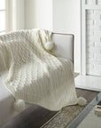 Pom Pom Sweater Knit Throw 50" x 60"