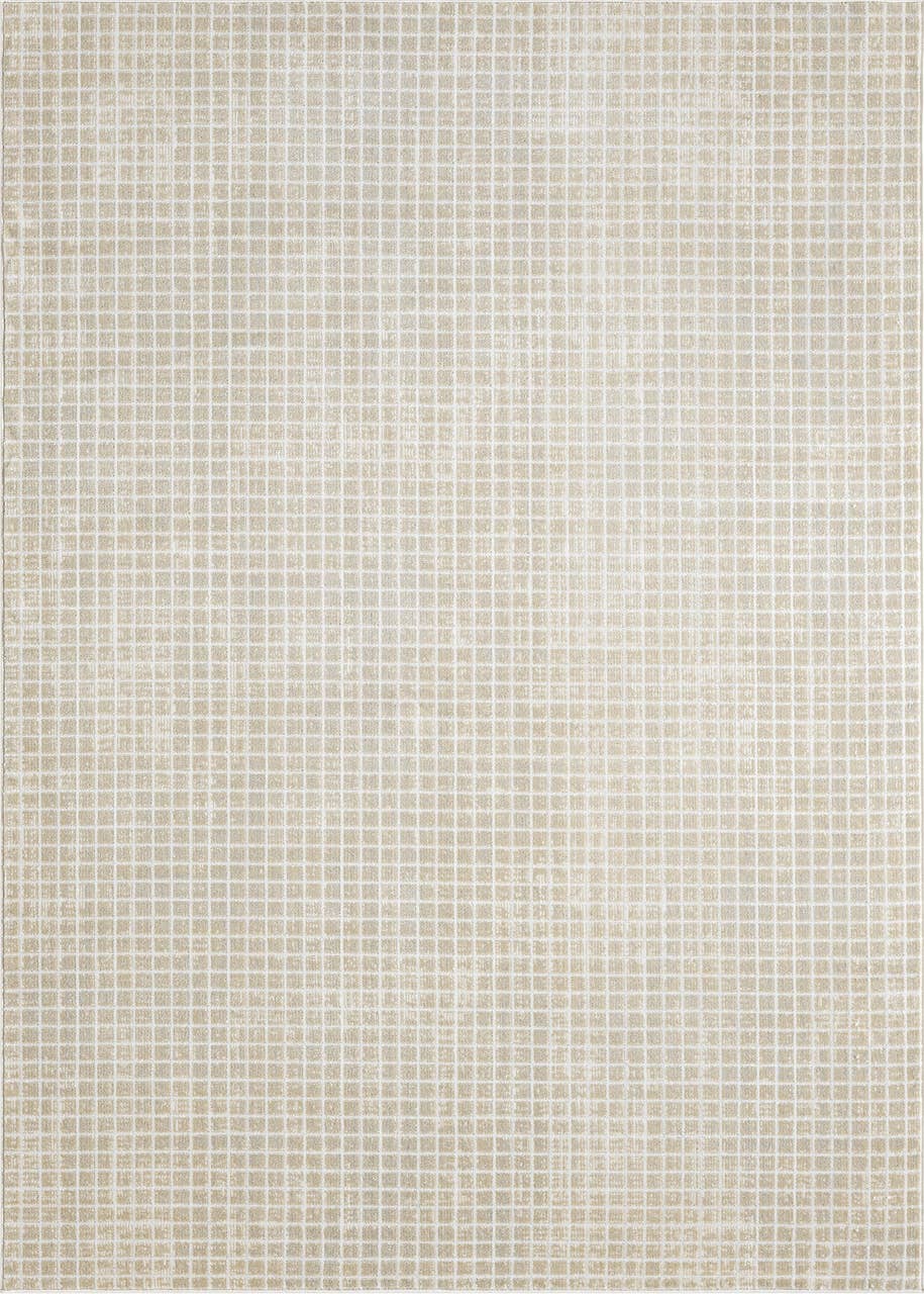 Dalia Beige Micro Grid Indoor Outdoor Rug