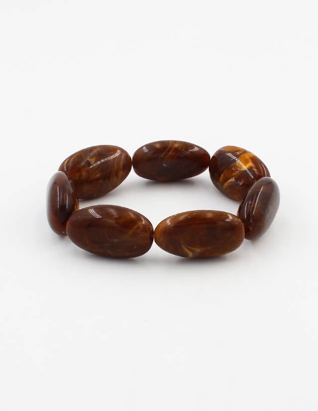 Marbled Beaded Stretch Bracelet