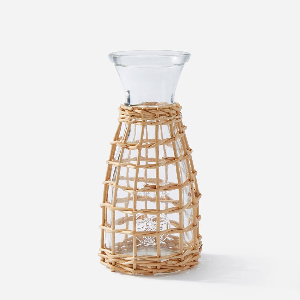 Rattan & Glass Vase - Cloth + Cabin