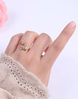 Micro Pave Olive Vine Leaf Adjustable Ring