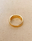 18k Gold Filled Trio baguette Cubic Zirconia Stone Ring