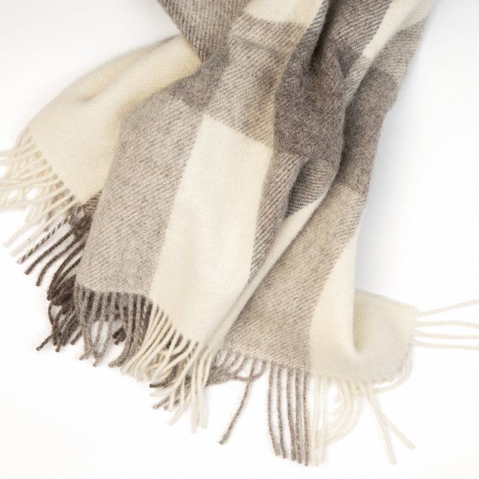 Virgin Wool Check Plaid Blanket Edinburg