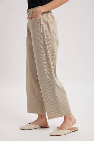 Kallie Striped Cotton Pants - Cloth + Cabin