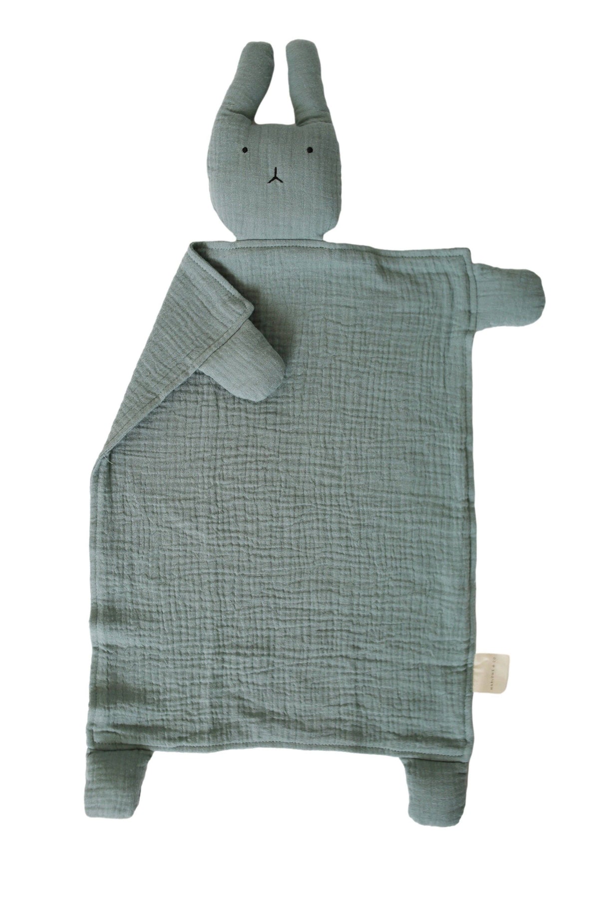 Organic Cotton Muslin Sage Bunny Lovey Blanket 
