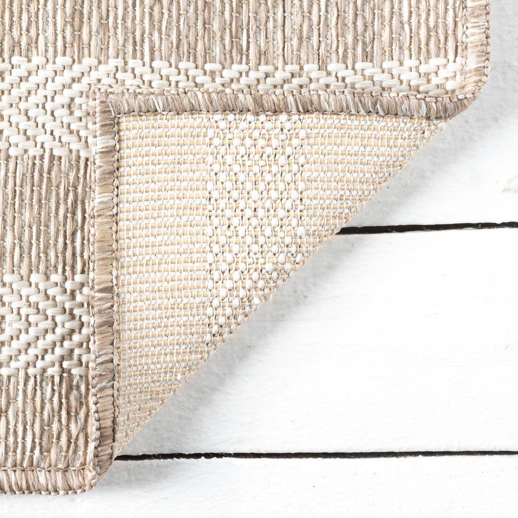 Ocean Striped Beige Brown Indoor/Outdoor Area Rug