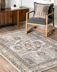 Alisha Traditional Perisan Machine Washable Area Rug