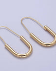 U Hoop Long Hook Minimalist Earrings