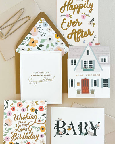 Happily Ever After Wedding Greeting Card - Cloth + Cabin