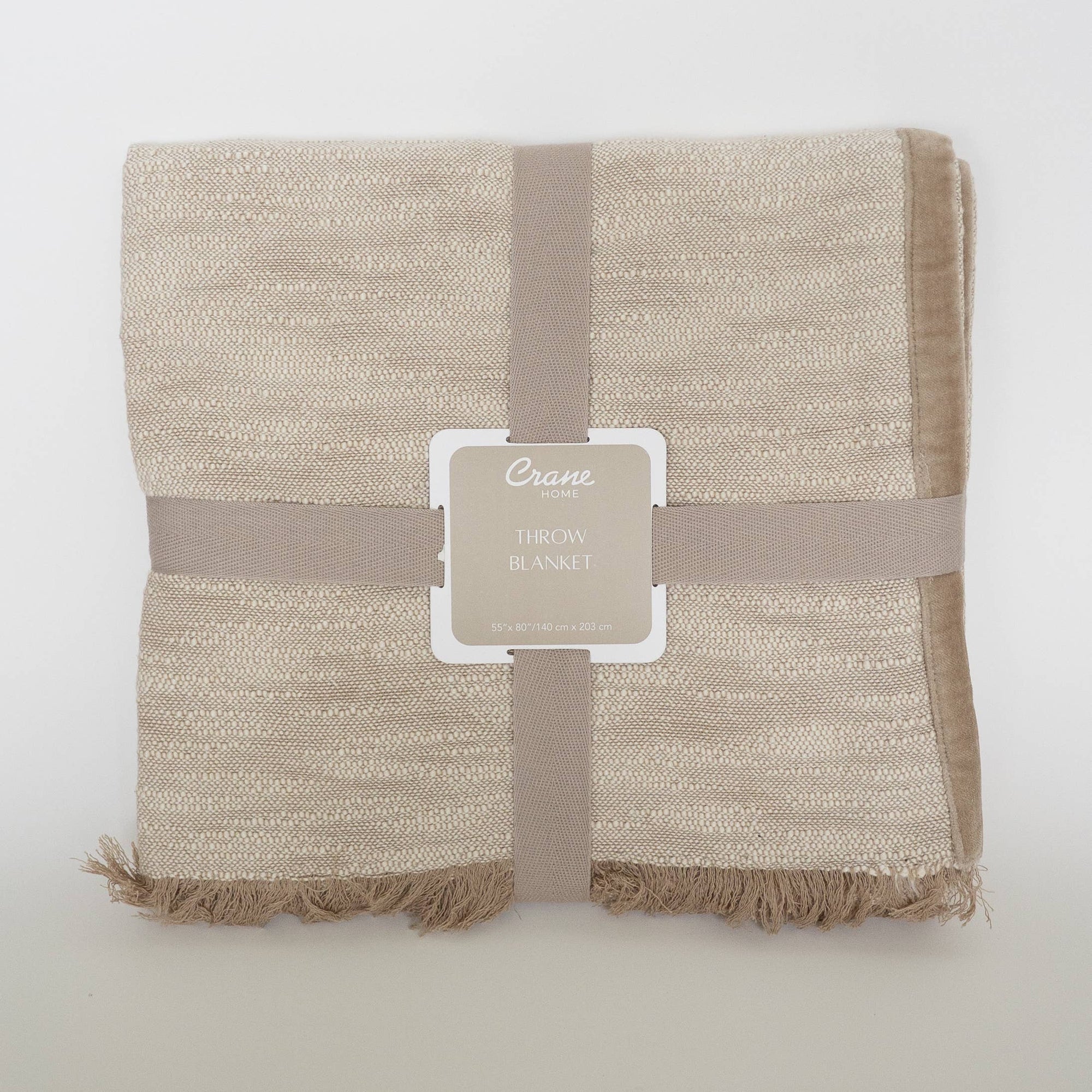 Tranquil Oatmeal Weave Throw Blanket