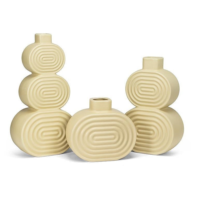 Oval Ridged Vase