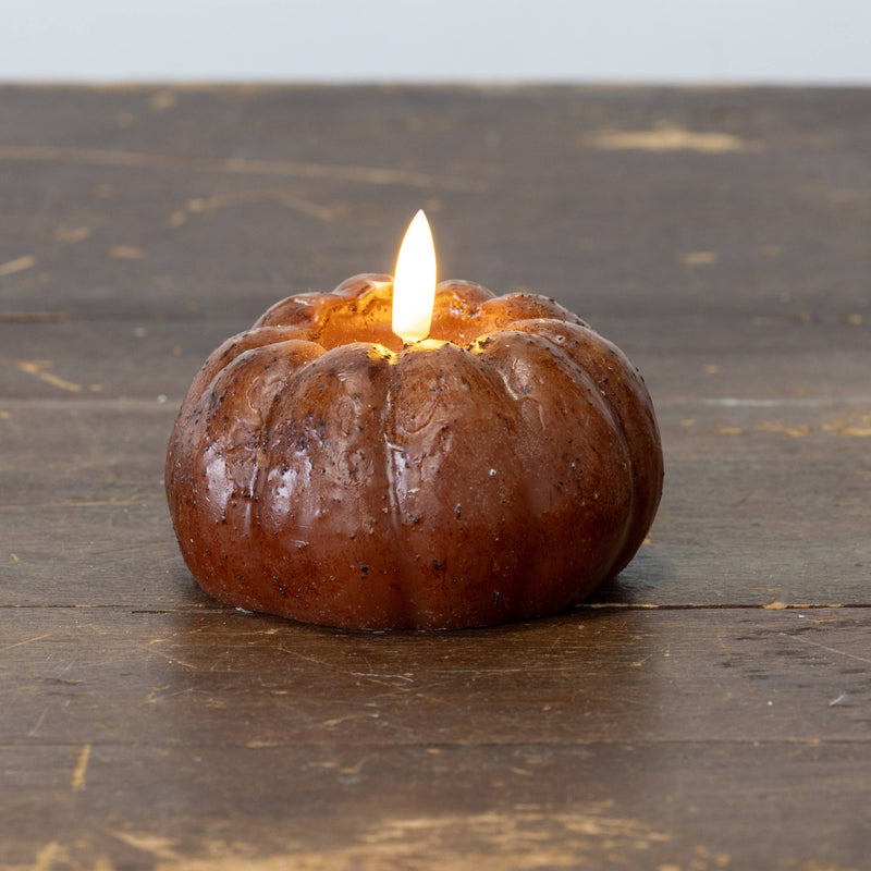 3" Bronze LED Pumpkin Candle - Cloth + Cabin