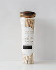 White Fireplace Matches in Wood-Lidded Jar