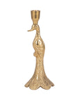 Gold Peacock Taper Candle Holder - Cloth + Cabin