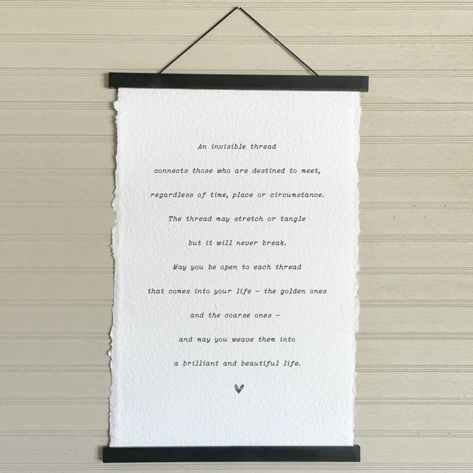 Handmade Paper Print, Invisible Thread Inspirational Sign - Cloth + Cabin