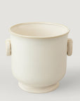 Glossy Large Cream Ceramic Cache Pot