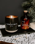 Christmas Soy Candle - Black Stoneware Jar - 12 oz