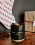 Christmas Soy Candle - Black Stoneware Jar - 12 oz