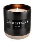 Christmas Soy Candle - Black Stoneware Jar - 12 oz