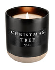 Christmas Tree Soy Candle - Black Stoneware Jar - 12 oz