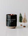 Christmas Tree Soy Candle - Black Stoneware Jar - 12 oz