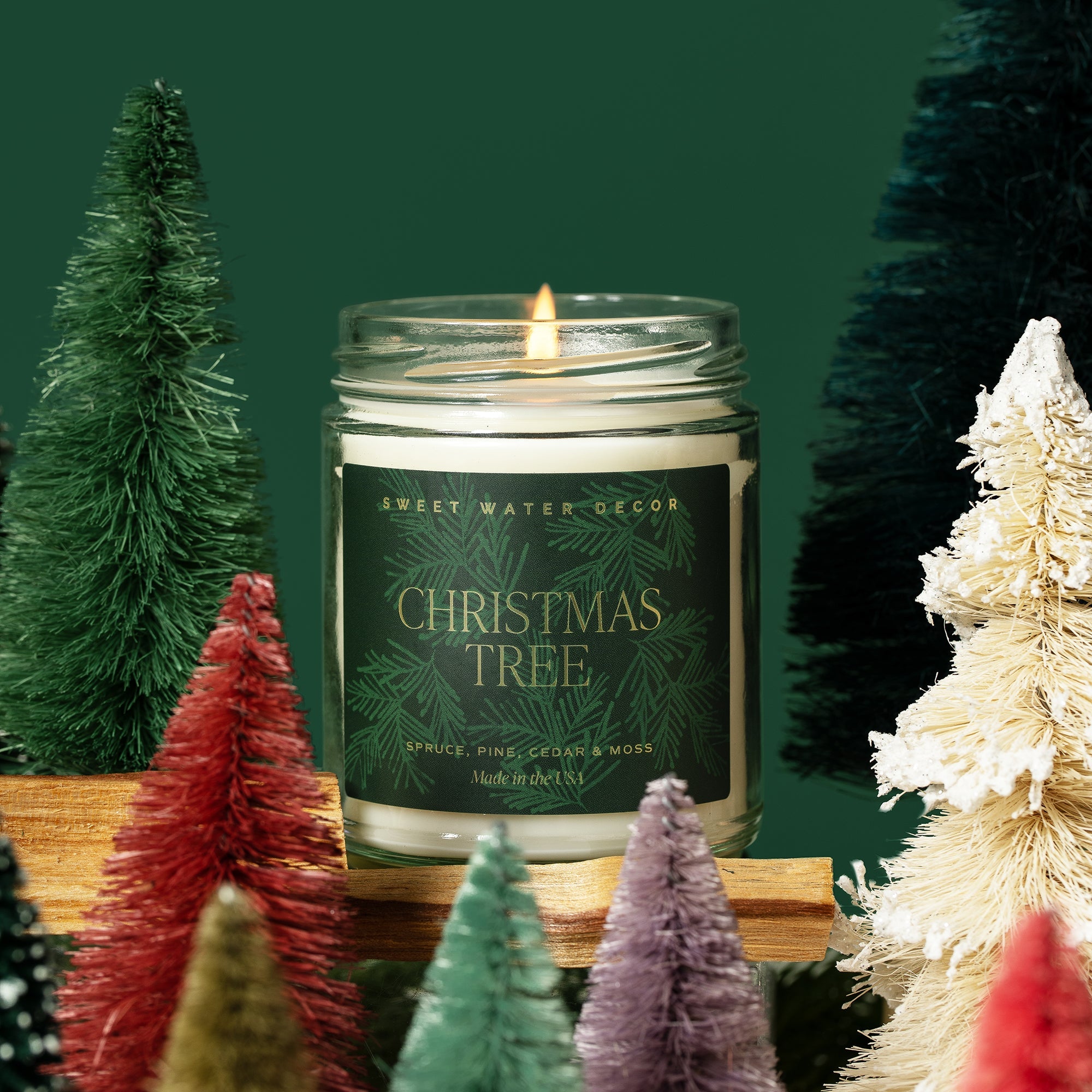 Christmas Tree Soy Candle - Clear Jar - 9 oz