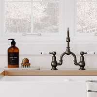 Amber Glass Hand Soap Dispenser / Black Label