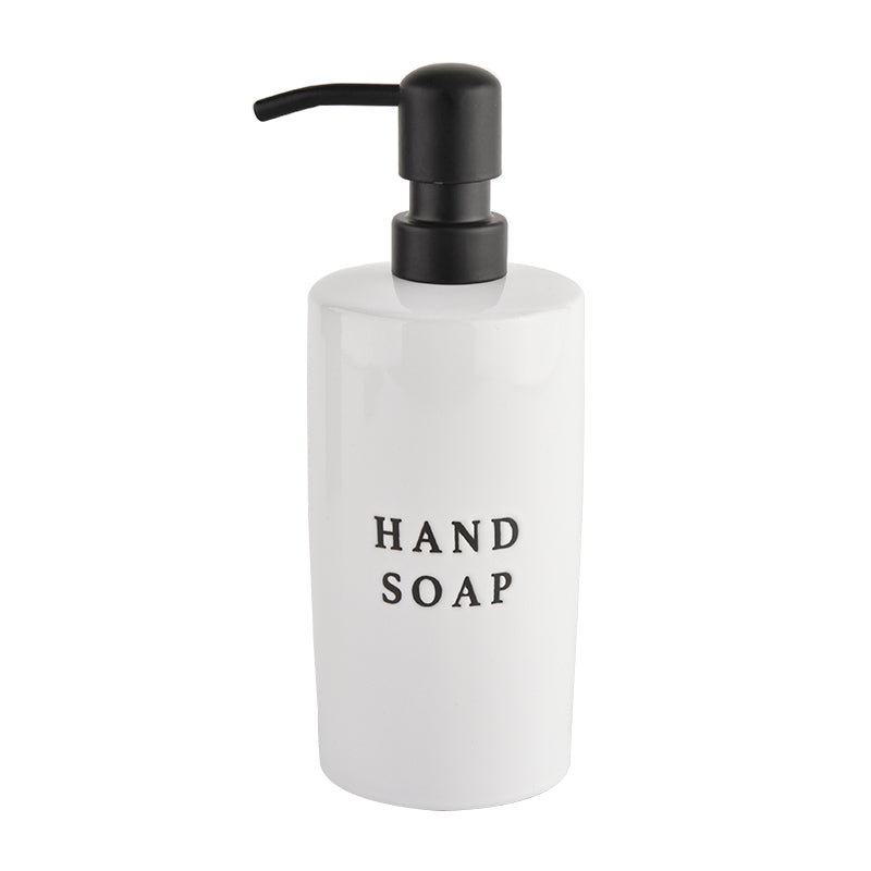 White Stoneware Hand Soap Dispenser