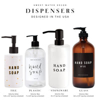 16oz Amber Plastic Hand Soap Dispenser - Black Label