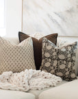 Tierra Block Printed Pillow Cover | Brown