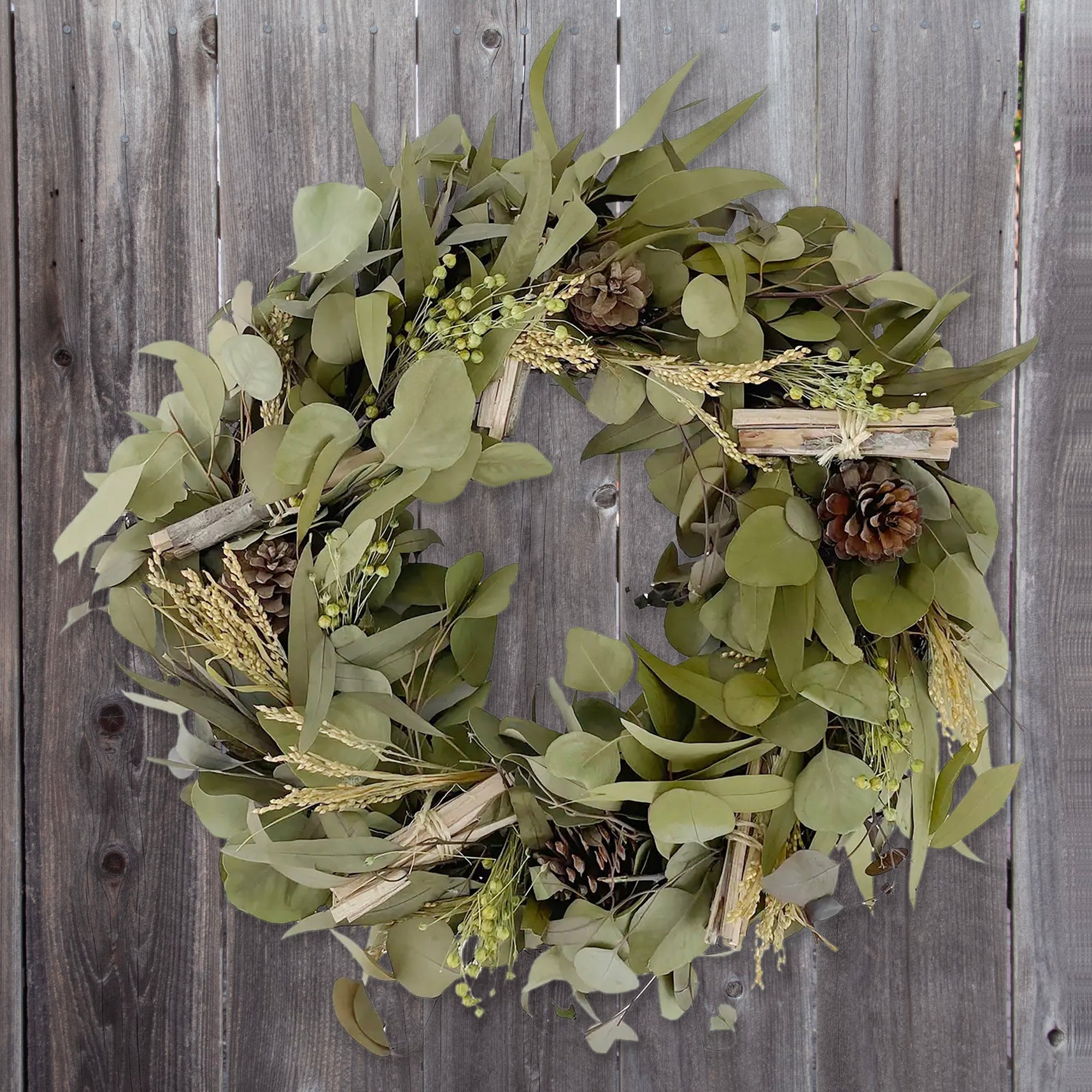 Eucalyptus &amp; Pinecone Garland Wreath