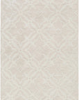 Fyffe Embossed Beige Wool Area Rug