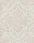 Fyffe Embossed Beige Wool Area Rug