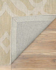 Fyffe Embossed Beige Wool Area Rug