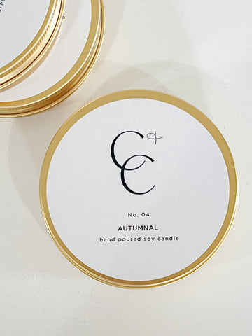 C+C Gold Tin Candle / Autumnal