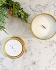 C+C Gold Tin Candle / Yule