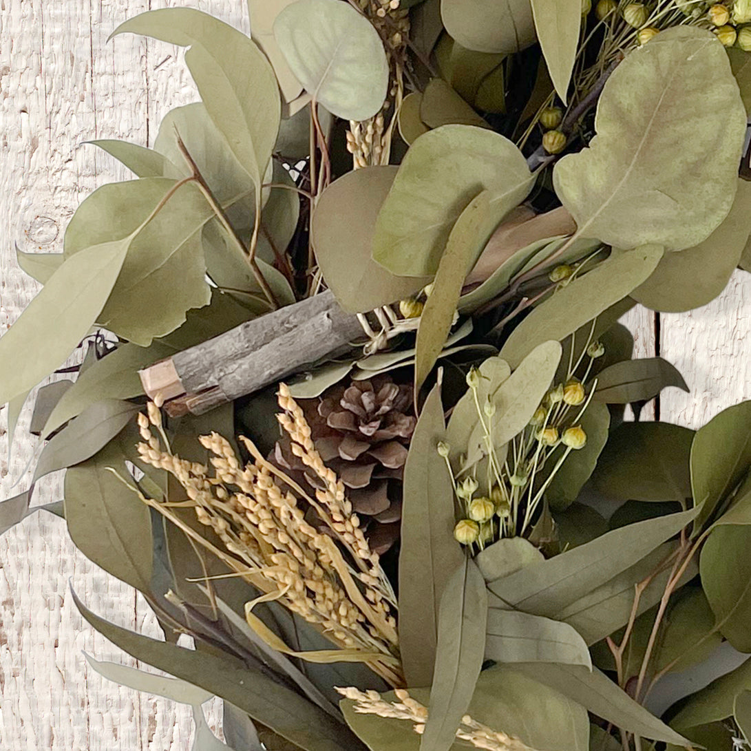 Eucalyptus &amp; Pinecone Garland Wreath