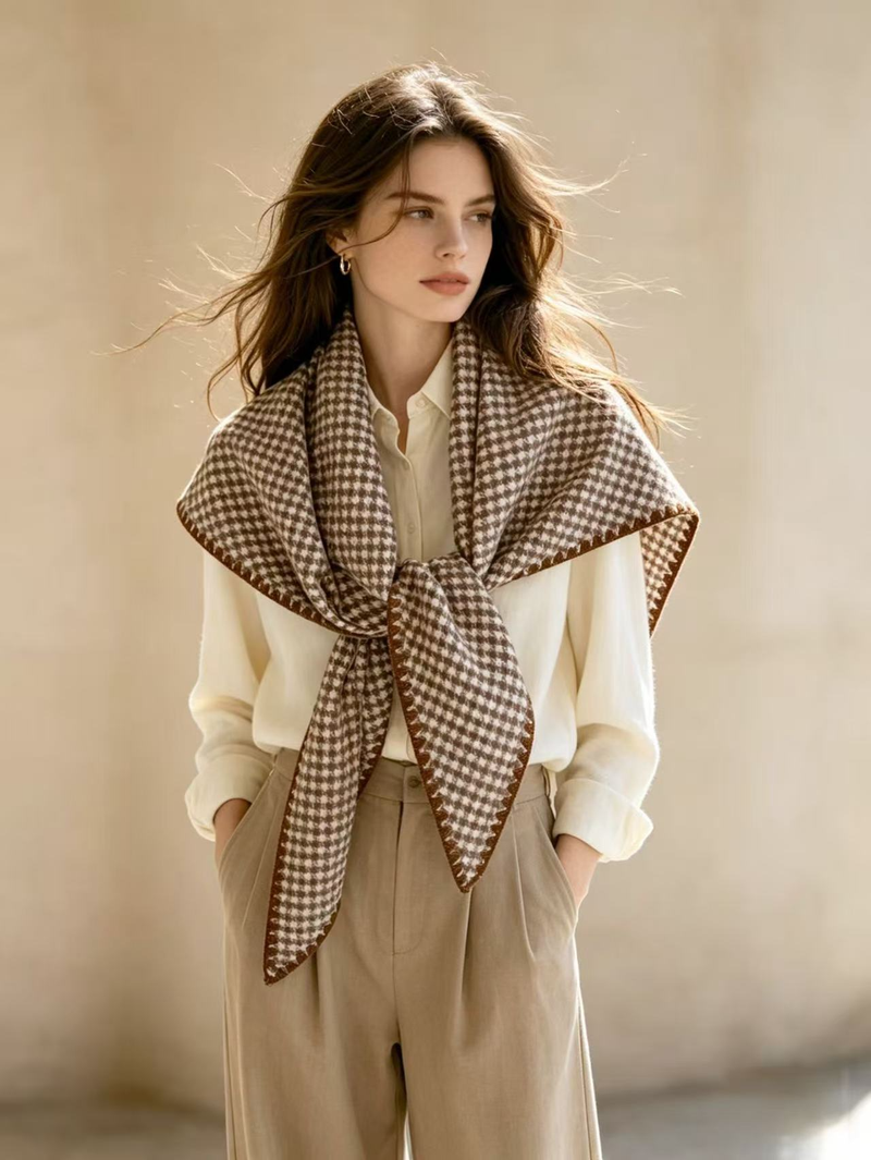 Refined Houndstooth Triangle Wrap