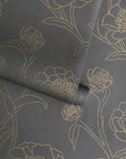 Peonies Noir Peel and Stick Wallpaper