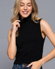 Aileen Sleeveless Turtle Neck Sweater Top