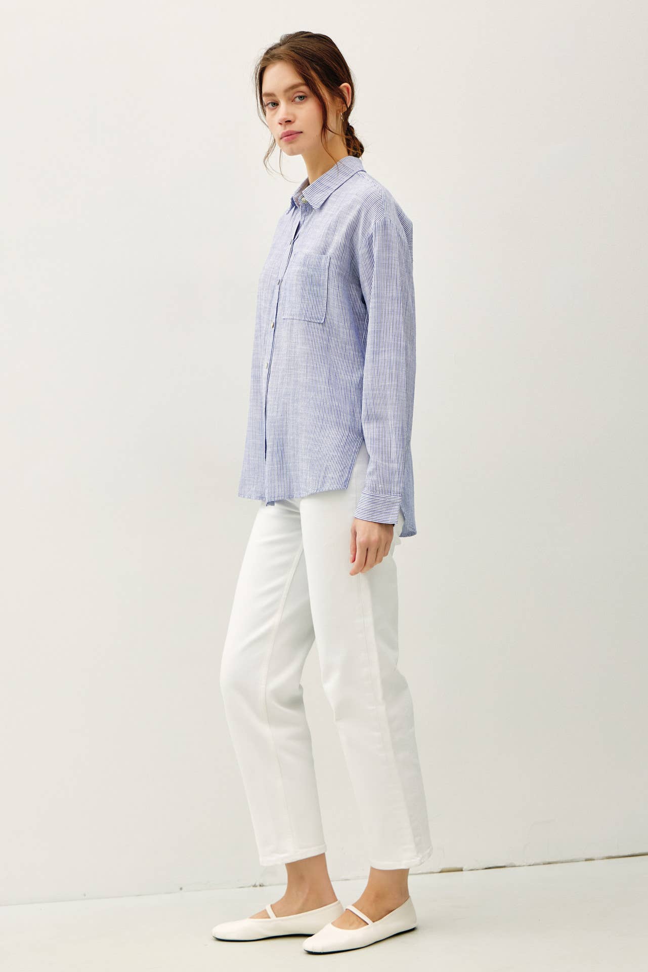 Aleah Pinstripe Button Down Shirt - Cloth + Cabin