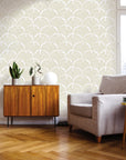 Feather Palm White Peel and Stick Wallpaper